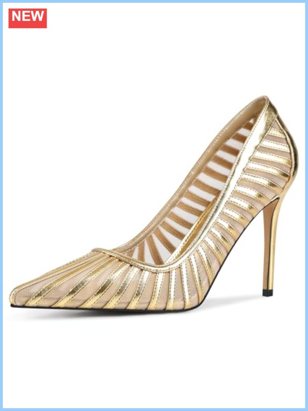 Women's Pointed Toe Mesh Pumps Stiletto Heels Breathable Party